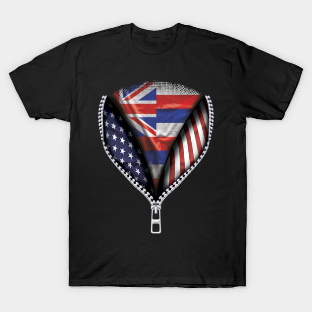 Hawaiian Flag  Hawaii Flag American Flag Zip Down - Gift for Hawaiian From Hawaii T-Shirt by Country Flags